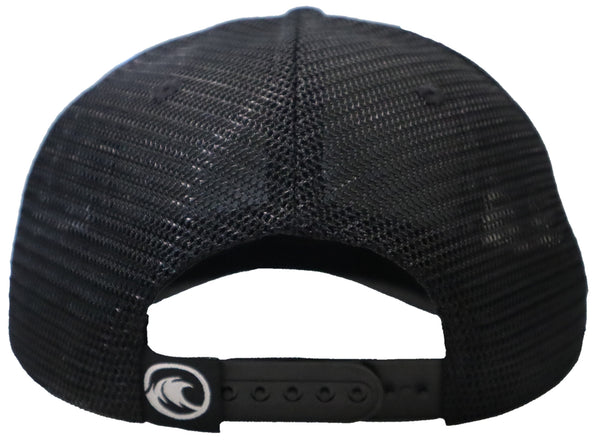 Shorebred Black Mesh Trucker Hat w/ Sand Rubber Print