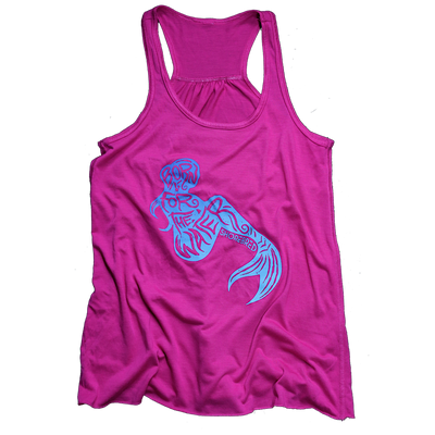 Women's Fuchsia Flowy Racerback Mermaid Tank