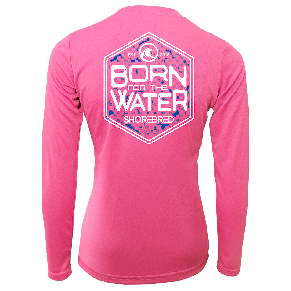 Women's Pink BFTW V-Neck Performance Long Sleeve