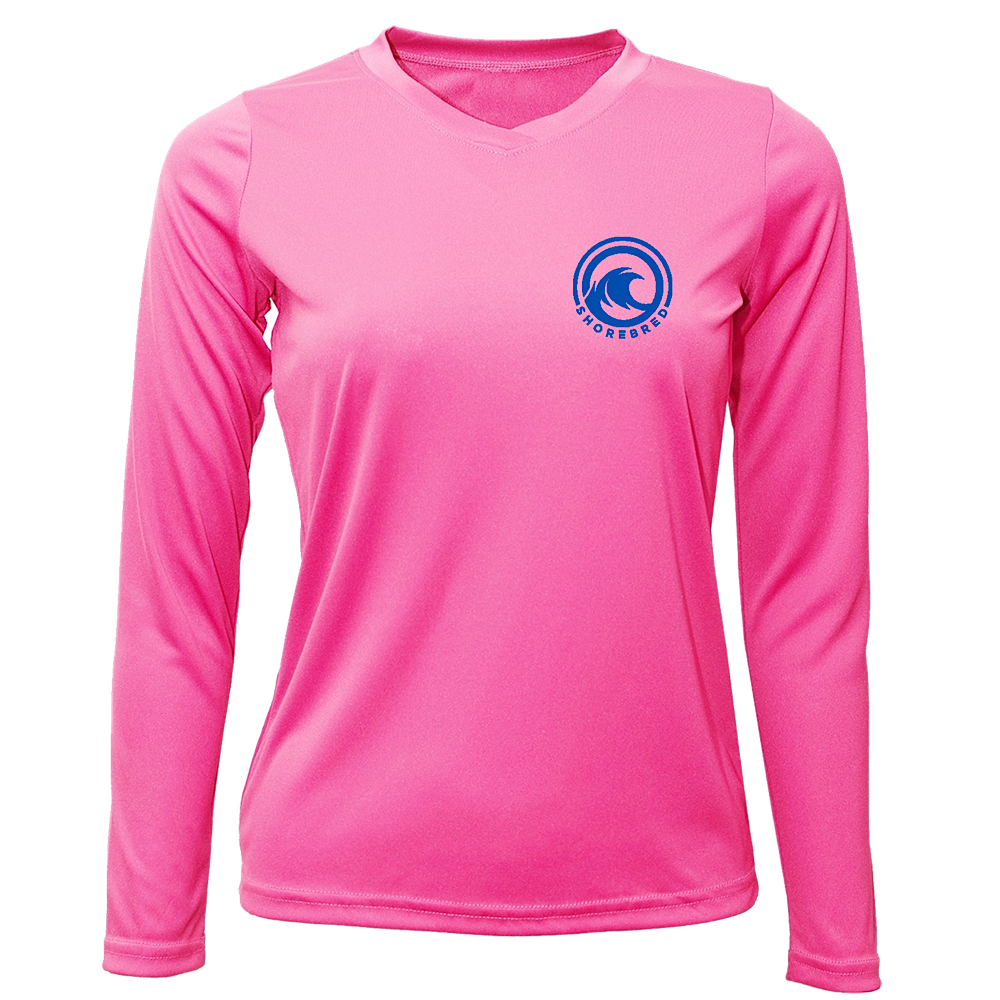 Women's Pink BFTW V-Neck Performance Long Sleeve