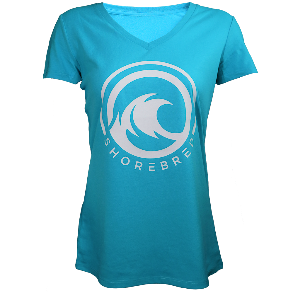 Women’s Teal Wave V-Neck Tee